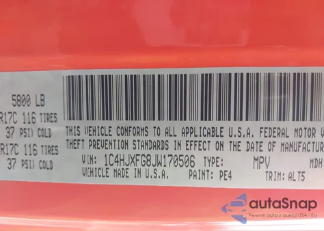 2018 Jeep Wrangler Unlimited Rubicon 4X4 z USA, uszkodzony, nr VIN 1C4HJXFG8JW170506